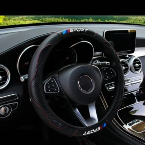 1pz copertura volante simil fibra carbonio pelle PU nero 36.8-38.1cm unisex