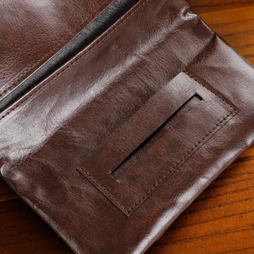 Pochette tabacco finta pelle vintage NERO borsa multifunzione pulizia portatile