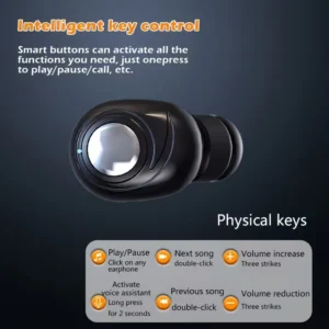 Cuffia Wireless BIANCA Compatta In-Ore Microfono Ricarica USB Tipo C Android