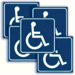 4pz adesivi blu accessibilità 7.62cm impermeabili autoadesivi riutilizzabili