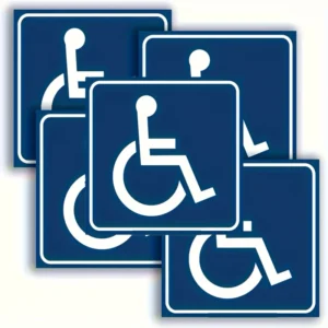 4pz adesivi blu accessibilità 7.62cm impermeabili autoadesivi riutilizzabili