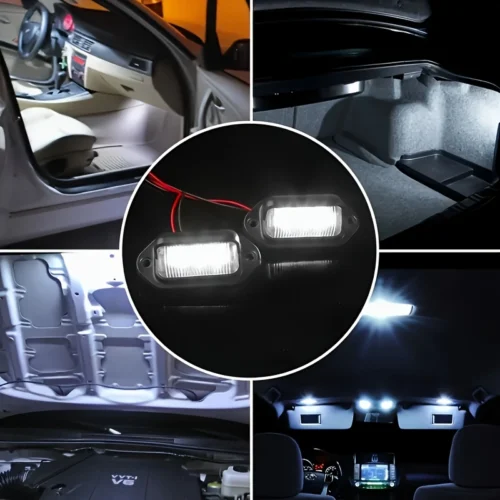 2pz luci targa 6LED bianca 12-24V camion SUV RV barche luci complementari