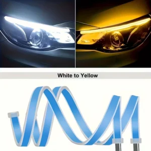 2pz Striscia LED Auto Scansione Avvio Doppio Colore Griglia Paraurti Decorativa