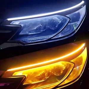 2pz Striscia LED Auto Scansione Avvio Doppio Colore Griglia Paraurti Decorativa