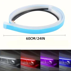 2pz Striscia LED Auto Scansione Avvio Doppio Colore Griglia Paraurti Decorativa