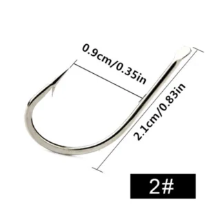 100pz FTK ganci capovolti 9mm inox alta tenuta pesca acqua dolce salata