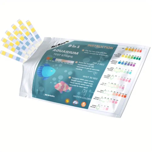 Kit test acqua acquario strisce 9in1 50pz pH nitrati cloro ferro rame qualità