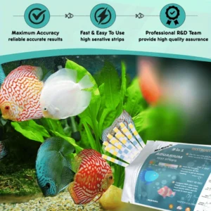 Kit test acqua acquario strisce 9in1 50pz pH nitrati cloro ferro rame qualità