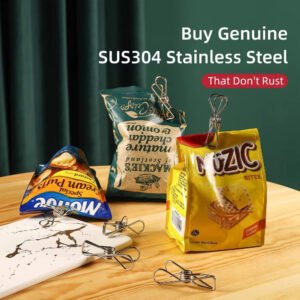 10x pinze Mollette Acciaio Inox Clip Metalliche Antiruggine Alta Resistenza - immagine 5