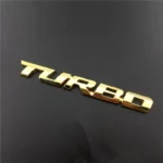 adesivo turbo in metallo 3D premium colore oro Adesivi in zinco auto 10cm x 2cm