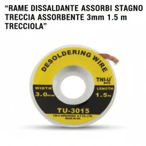 RAME DISSALDANTE ASSORBI STAGNO TRECCIA ASSORBENTE 3mm 1.5 m trecciola