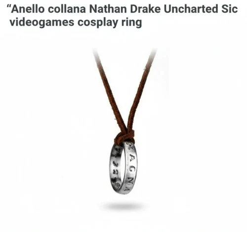 Anello collana Nathan Drake Uncharted Sic videogames cosplay ring