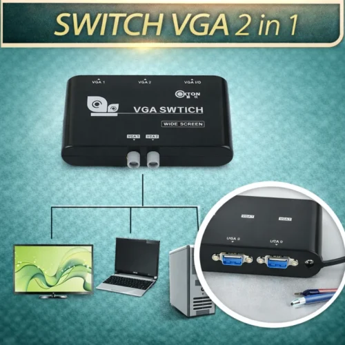 SWITCH COMMUTATORE VGA 2 INGRESSI 1 USCITA SELETTORE LCD TFT VIDEO MONITOR PC