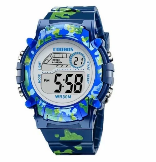 Orologio Mimetico Bambini Digitale Blue e Nero Water Resistant Bimbi