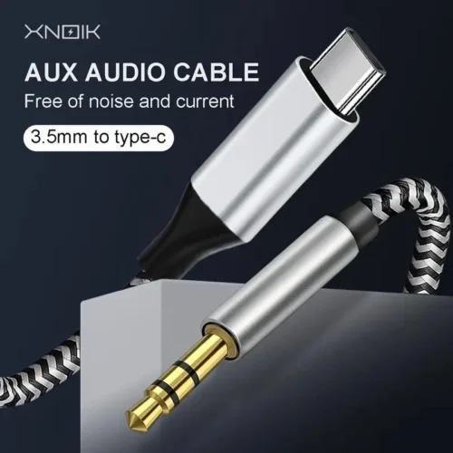 CAVO ADATTATORE TRECCIA DI NYLON ORO DA USB-C A JACK 3.5 CAVO 1M PER AUTO