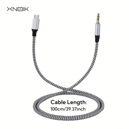 CAVO ADATTATORE TRECCIA DI NYLON ORO DA USB-C A JACK 3.5 CAVO 1M PER AUTO