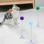 Giocattolo per Gatti con Palla di Peluche Bacchetta a Molla Giocosa