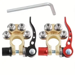 2pz Connettori Terminali per Batteria in Ottone ad Alta Resistenza auto stacca