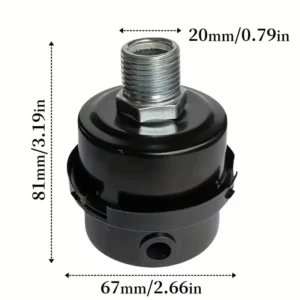 Silenziatore filtro aria in ferro G1/2 filettato da 20 mm compressore Rumore