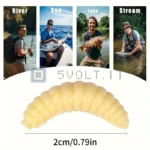 50pz Esca Finta Vermi Morbidi 2cm Beige Artificiale