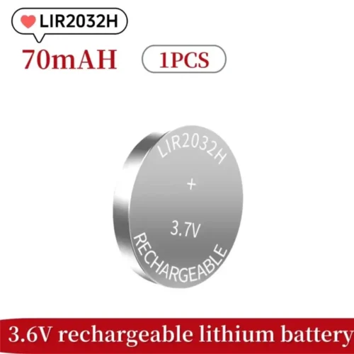 1Pz Batteria a Bottone LIR2032H 70mAh Ricaricabile al Litio Chiavi Auto