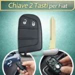 Chiave Telecomando Auto 2 Tasti Fiat 500X Freemont Guscio Lama Ricambio