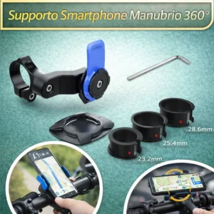 Supporto Smartphone Manubrio Moto Bici Universale 360° Staccabile BLU