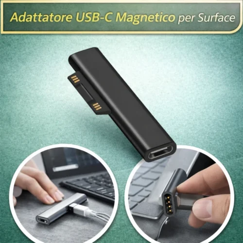 Adattatore USB-C Magnetico per Surface 45W PD Pro Laptop Go Ricarica