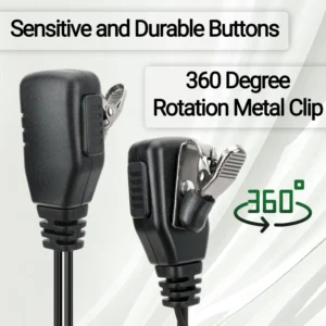 Auricolare Walkie Talkie 2 Pin PTT 150cm per Baofeng UV5R RT24 RT27
