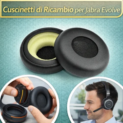 Cuscinetti Ricambio Jabra Evolve 20 30 40 65 65+ Pelle Proteica Morbidi