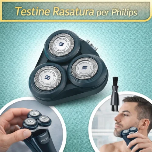 Testine Rasatura SH71/50 Compatibili Philips Serie S5000 S7000 Nero