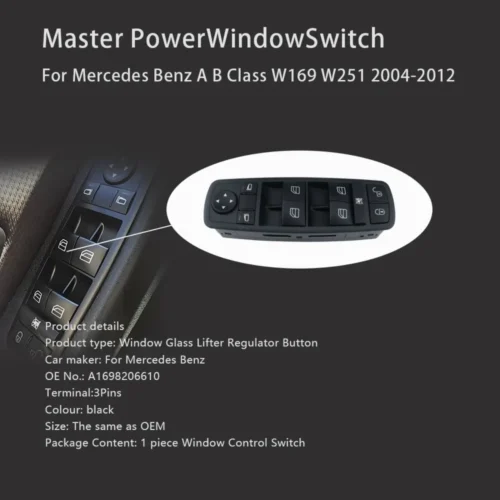 Pulsantiera Alzacristalli Mercedes Classe A W169 OEM A1698206610