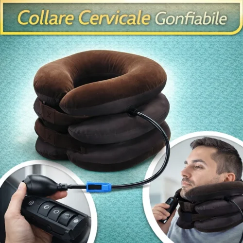 Collare Cervicale Gonfiabile per Trazione Collo Spalle Uso Domestico