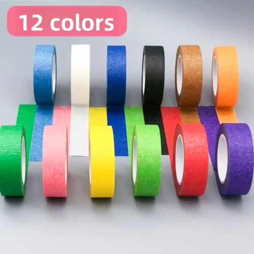 12 Rotoli Nastro Carta Colorato 1,5cm Imbianchino Fai Da Te Decorazioni