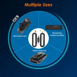 Kit Cablaggio Dashcam USB-C Hardwire 12-24V 5V 3A Monitor Parcheggio