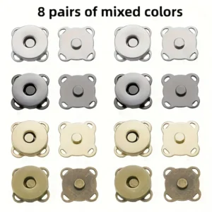 8 Paia Bottoni Magnetici da Cucire 14mm per Borse Cucito Fai Da Te
