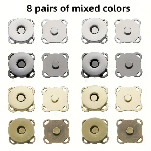 8 Paia Bottoni Magnetici da Cucire 14mm per Borse Cucito Fai Da Te