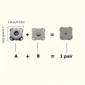 8 Paia Bottoni Magnetici da Cucire 14mm per Borse Cucito Fai Da Te