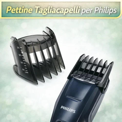 Pettine Tagliacapelli Philips QC5105 QC5115 QC5120 QC5130 3-21mm Neri