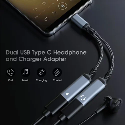 Adattatore USB-C Audio e Ricarica Sdoppiatore Cuffie Tipo C Galaxy