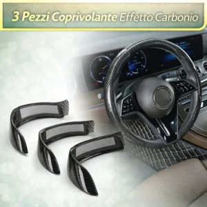 3x Coprivolante Fibra Carbonio Antiscivolo Universale Protezione Auto