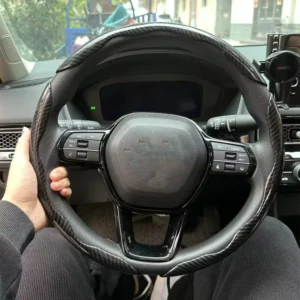 3x Coprivolante Fibra Carbonio Antiscivolo Universale Protezione Auto