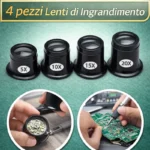 4x Monocolo Orologiaio Lente Ingrandimento 5x 10x 15x 20x Professionale