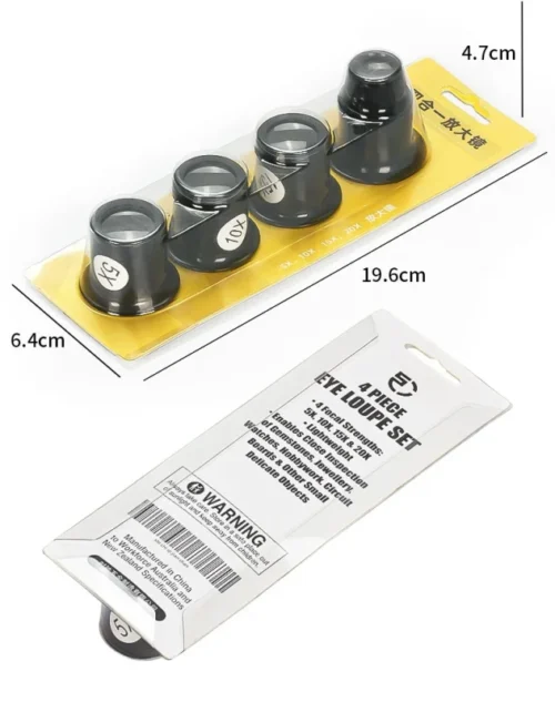 4x Monocolo Orologiaio Lente Ingrandimento 5x 10x 15x 20x Professionale