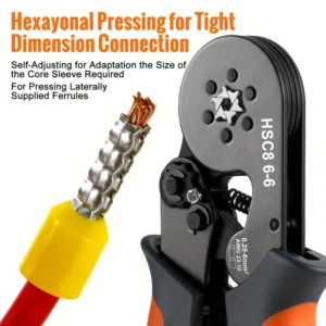 Pinza Crimpatrice Esagonale 0,08-16mm² Puntalini Kit Elettricista