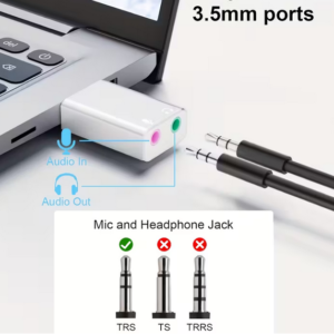 Convertitore audio stereo esterno USB connettore da 3,5 m per Windows per Mac - immagine 5