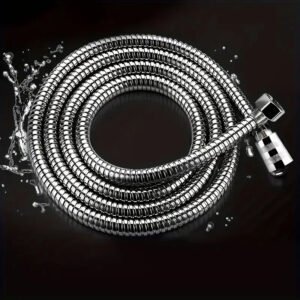 TUBO FLESSIBILE DOCCIA VASCA DA BAGNO 2 METRI ANTIPIEGA ARGENTO LUCIDO G 1/2" - immagine 3