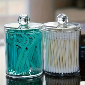Contenitore Cotton Fioc Bastoncini In Cotone Stuzzicadenti Multiuso Trasparente - immagine 1