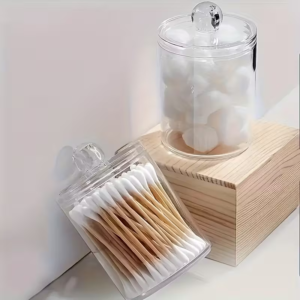 Contenitore Cotton Fioc Bastoncini In Cotone Stuzzicadenti Multiuso Trasparente - immagine 2