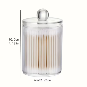 Contenitore Cotton Fioc Bastoncini In Cotone Stuzzicadenti Multiuso Trasparente - immagine 3